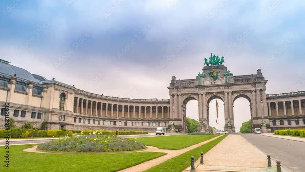 Timelapse at Arcade du Cinquantenaire of Brussels (Arc de Triomphe), Brussels, Belgium 4K Time Lapse Timelapse at Arcade du Cinquantenaire of Brussels (Arc de Triomphe), Brussels, Belgium 4K Time Lapse