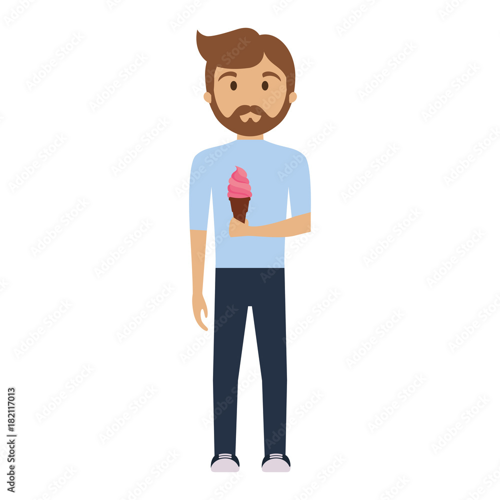 man with ice cream cone vector illustration man with ice cream cone vector illustration