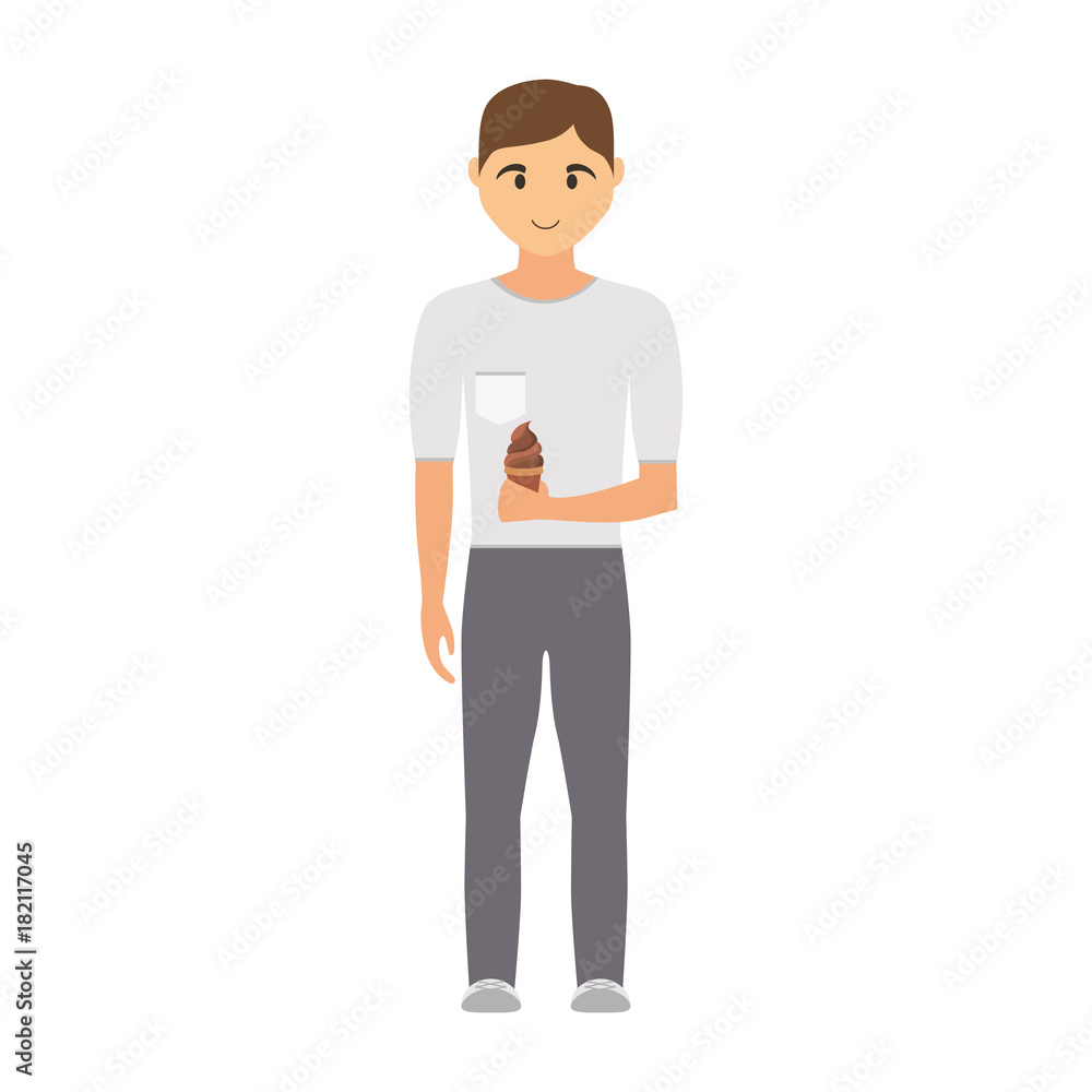 man with ice cream cone vector illustration man with ice cream cone vector illustration