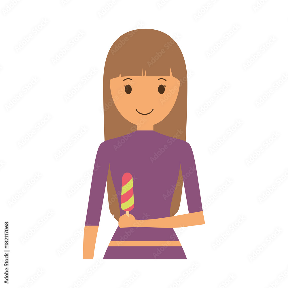 woman with ice cream vector illustration woman with ice cream vector illustration