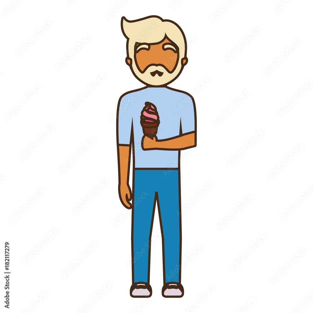 man with ice cream  vector illustration
