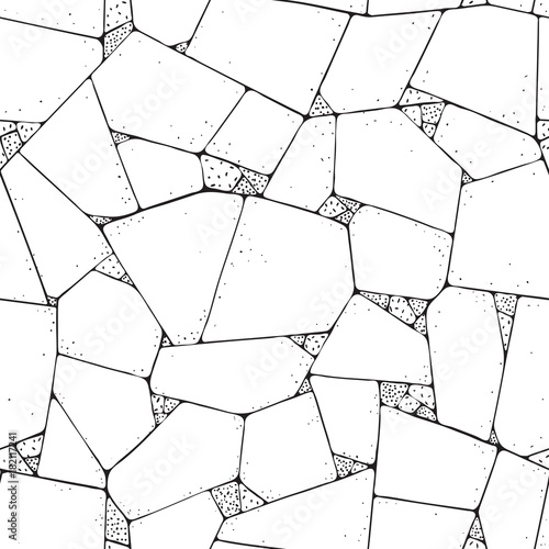 Sandstone seamless pattern. Vector  seamless background with  Paving Stone at black and white style