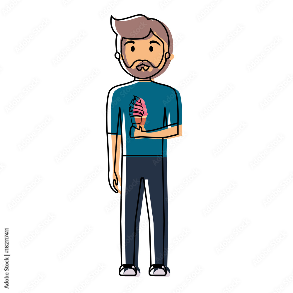 man with ice cream vector illustration man with ice cream vector illustration