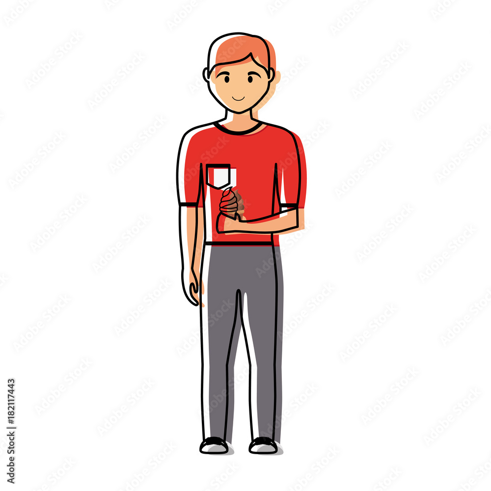 man with ice cream vector illustration man with ice cream vector illustration