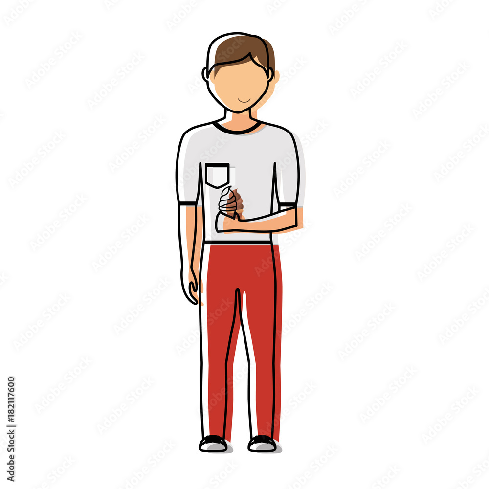 man with ice cream  vector illustration