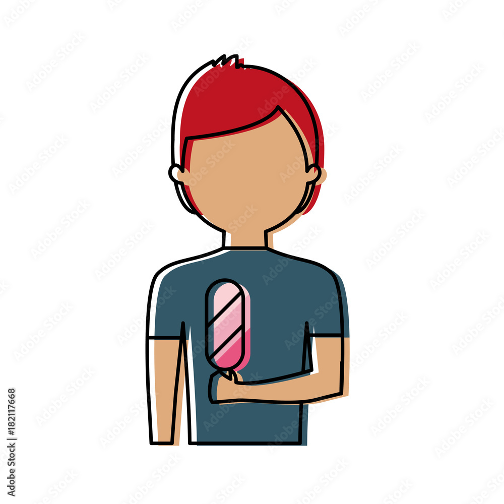 man avatar with ice cream vector illustration man avatar with ice cream vector illustration
