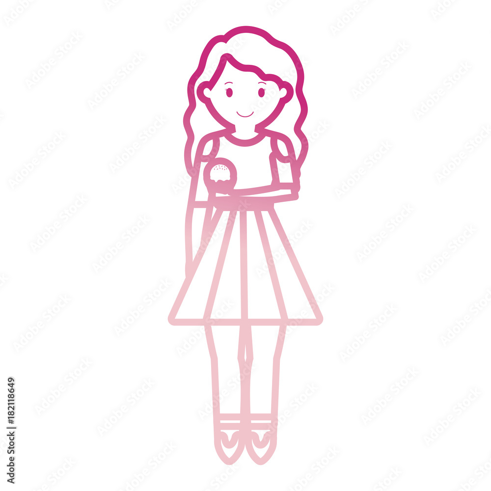 woman with ice cream vector illustration woman with ice cream vector illustration