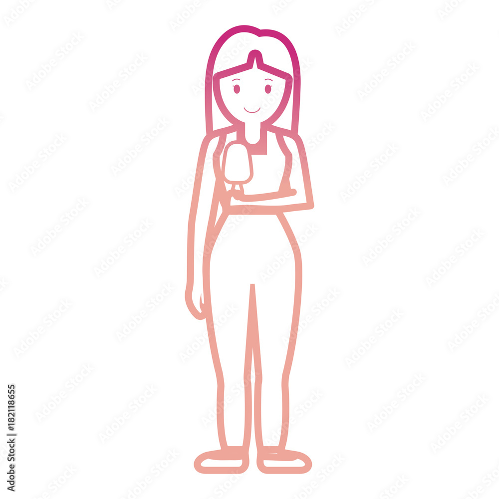 woman with ice cream vector illustration woman with ice cream vector illustration