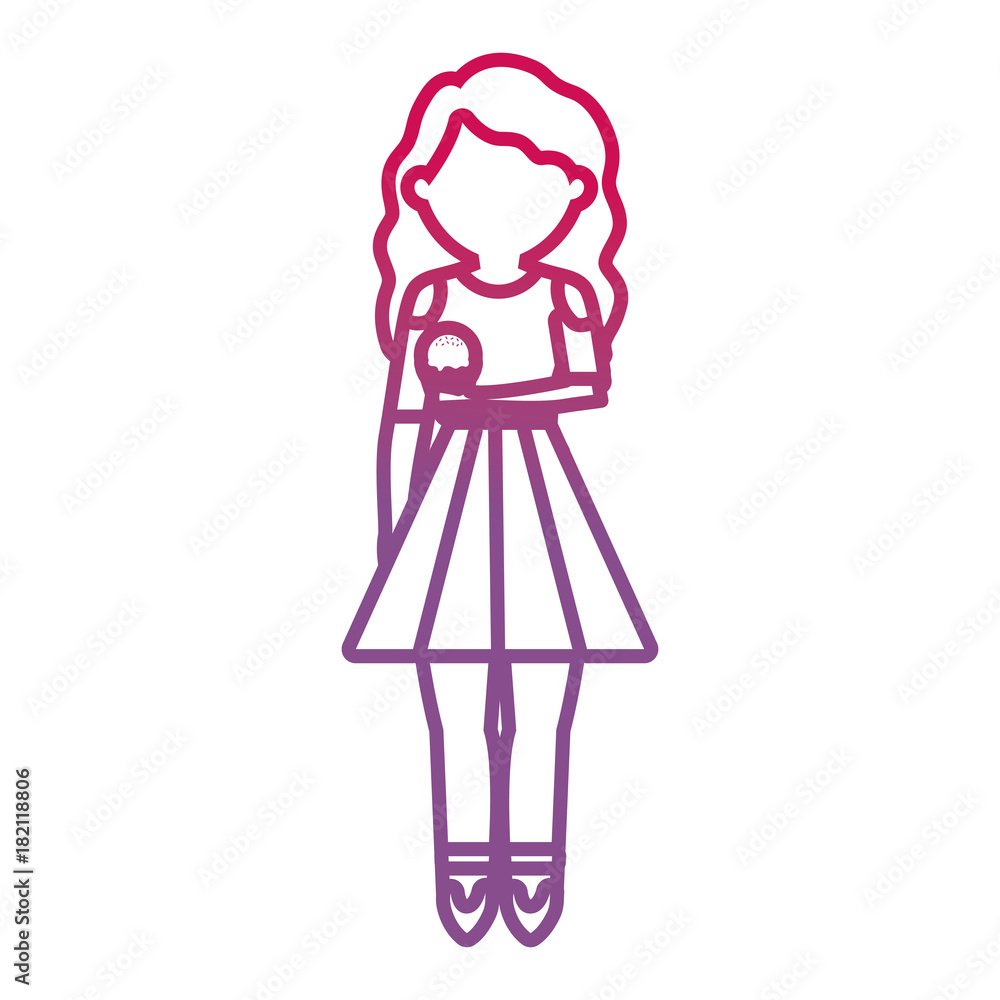 woman with ice cream vector illustration woman with ice cream vector illustration
