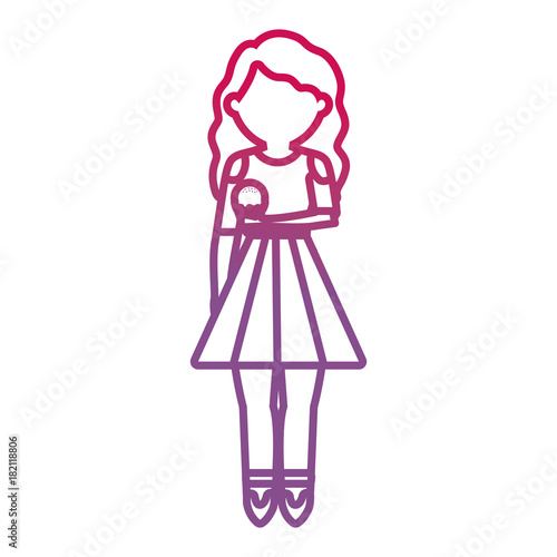 woman with  ice cream   vector illustration