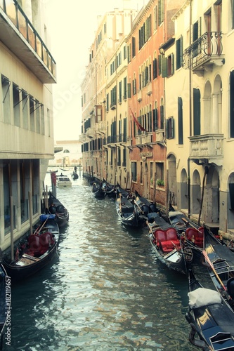 Gondolas in Venice Canal