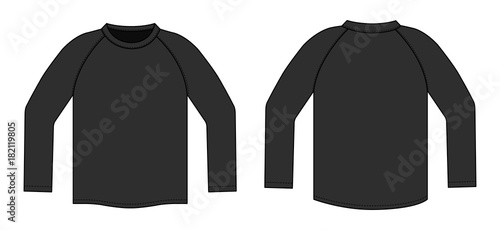 long sleeve ragran tshirt illustration (black x black) 