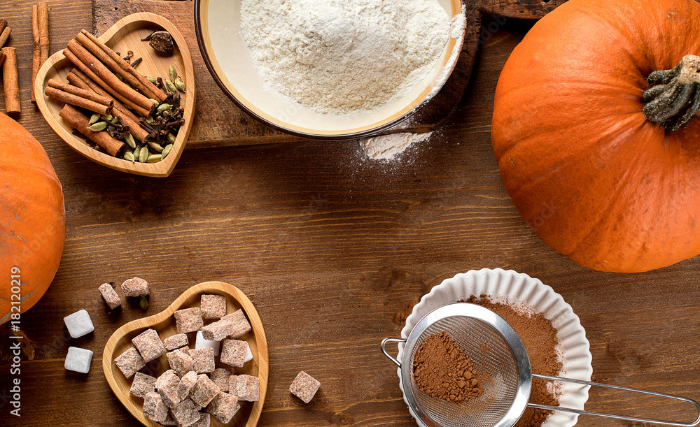 Baking pumpkin pie ingredients Baking pumpkin pie ingredients