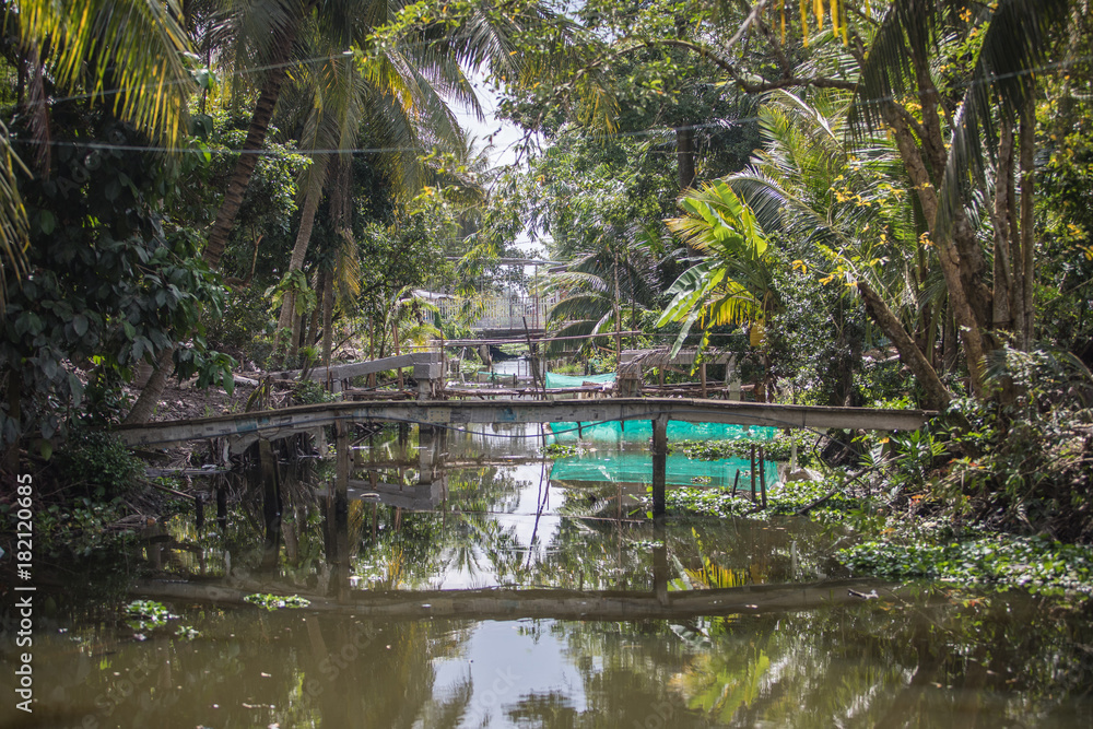 old bridge in a jungle of vietnam old bridge in a jungle of vietnam