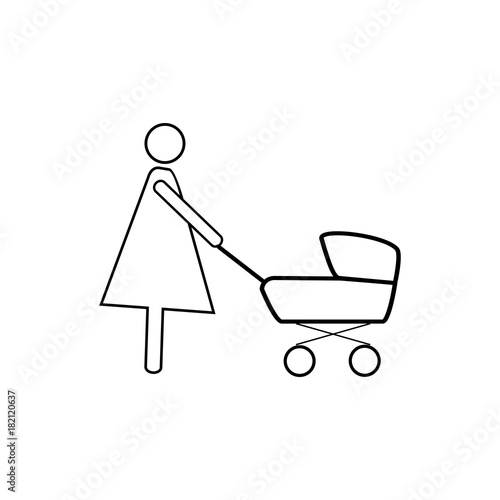 Mom with a stroller sign