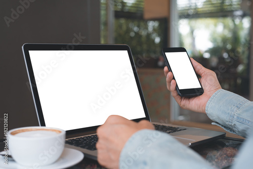 Man working at cafe