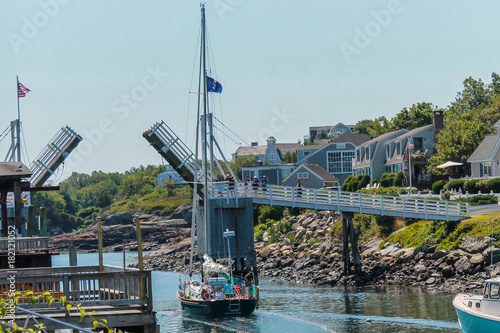 Foot bridge in Perkins Cove, Maine photo