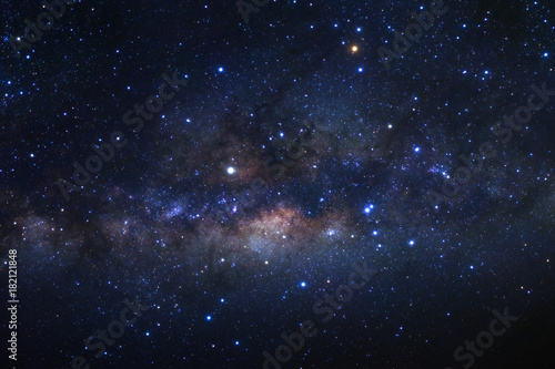 Close up of Milky way galaxy with stars and space dust in the universe