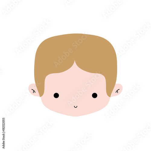 boy head with middle parted hair