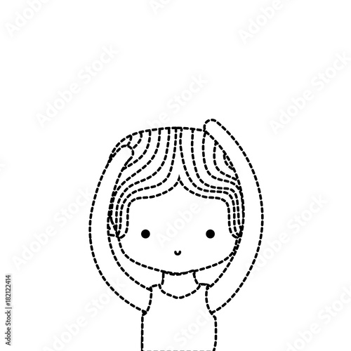dotted shape boy practice ballet with t-shirt and hairstyle
