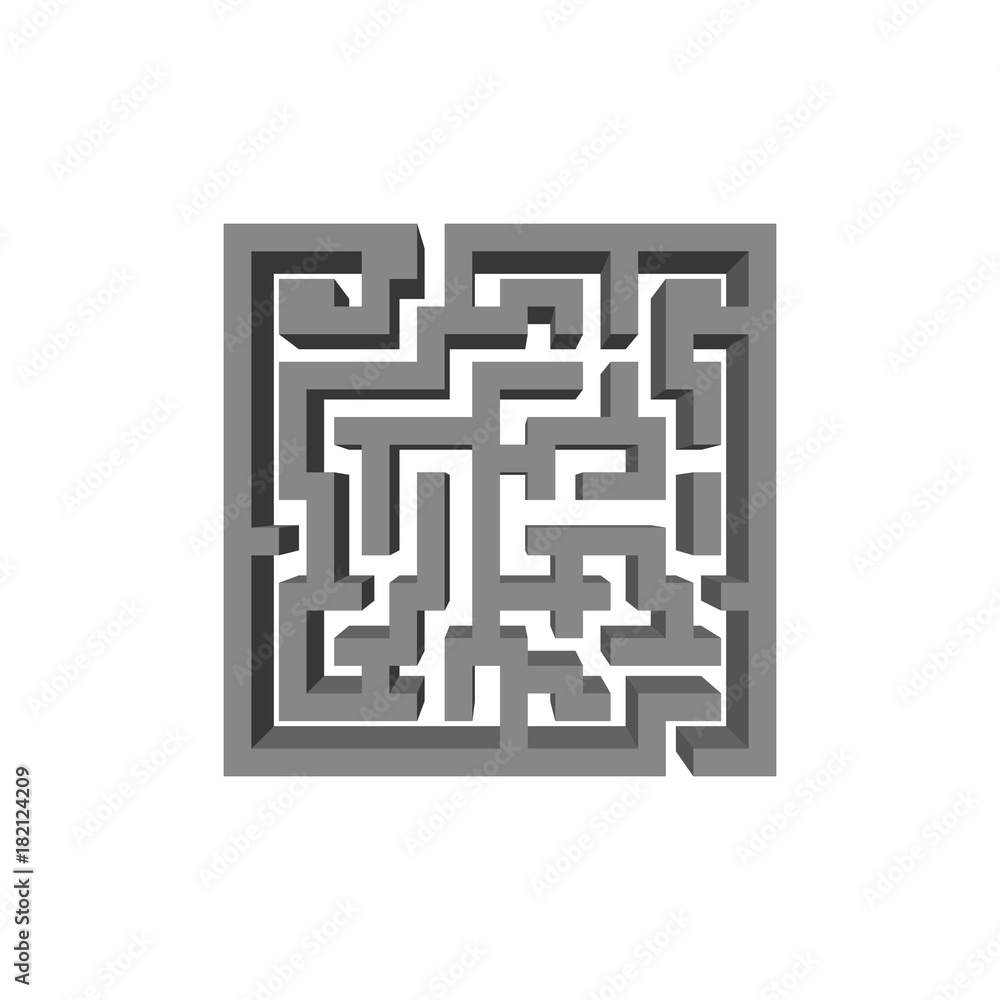 Labyrinth. Isolated on white background. 3d Vector illustration. Labyrinth. Isolated on white background. 3d Vector illustration.
