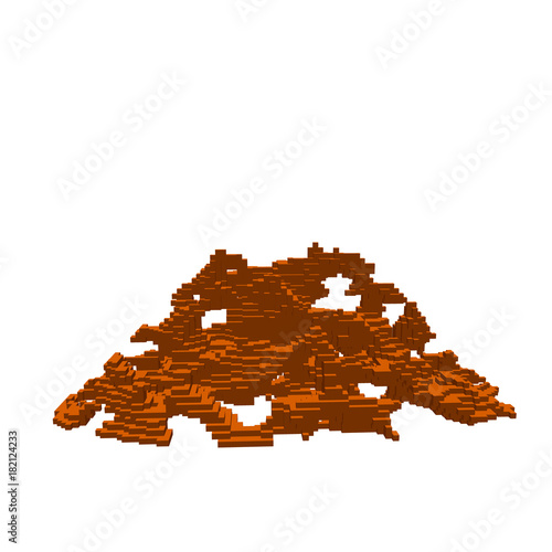 Abstract 3d pixelated ruins...