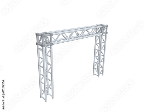 Truss construction. Isolated on white background. 3D Vector illustration.