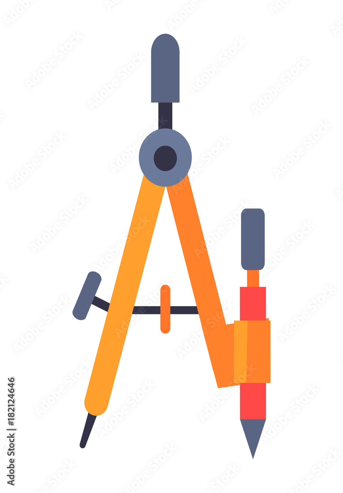 Pair of Compasses Isolated Illustration on White Pair of Compasses Isolated Illustration on White
