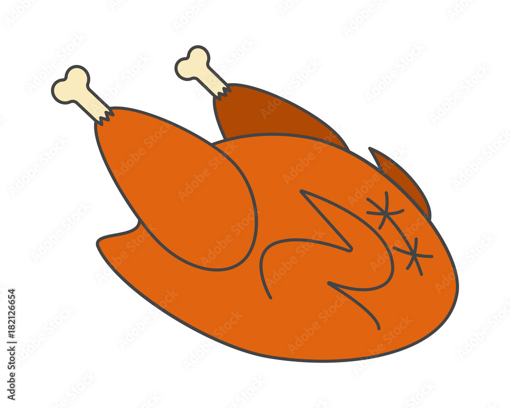 Cooked Turkey Flat Vector Icon Cooked Turkey Flat Vector Icon