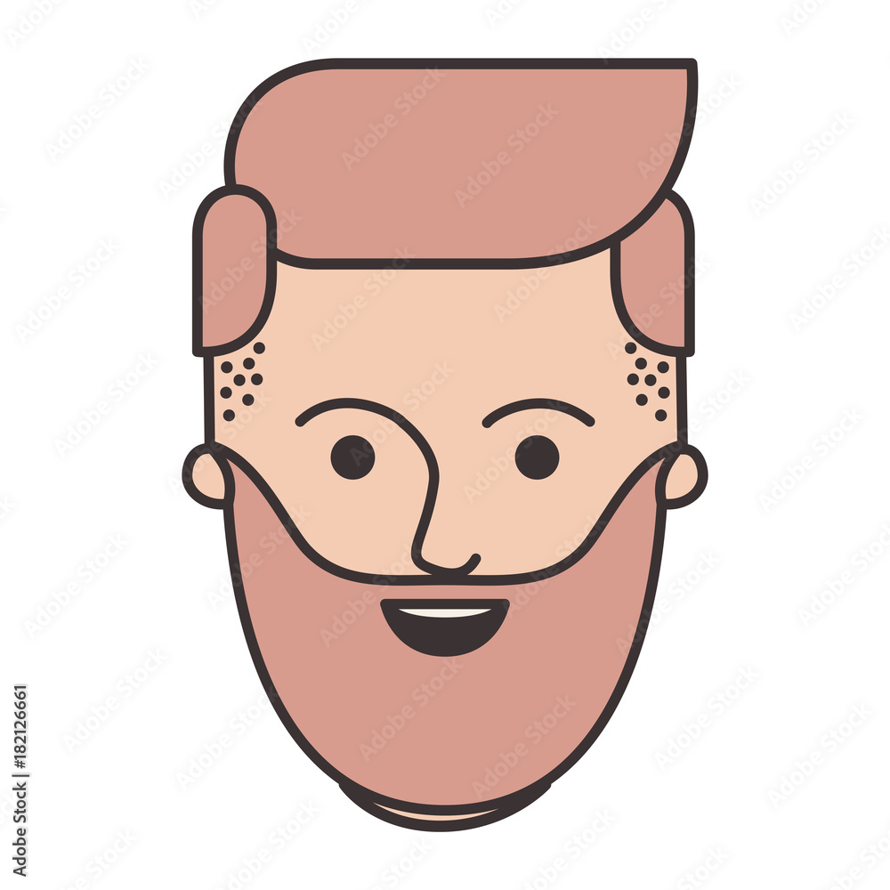 male face with beard and side parted hairstyle in colorful silhouette vector illustration male face with beard and side parted hairstyle in colorful silhouette vector illustration