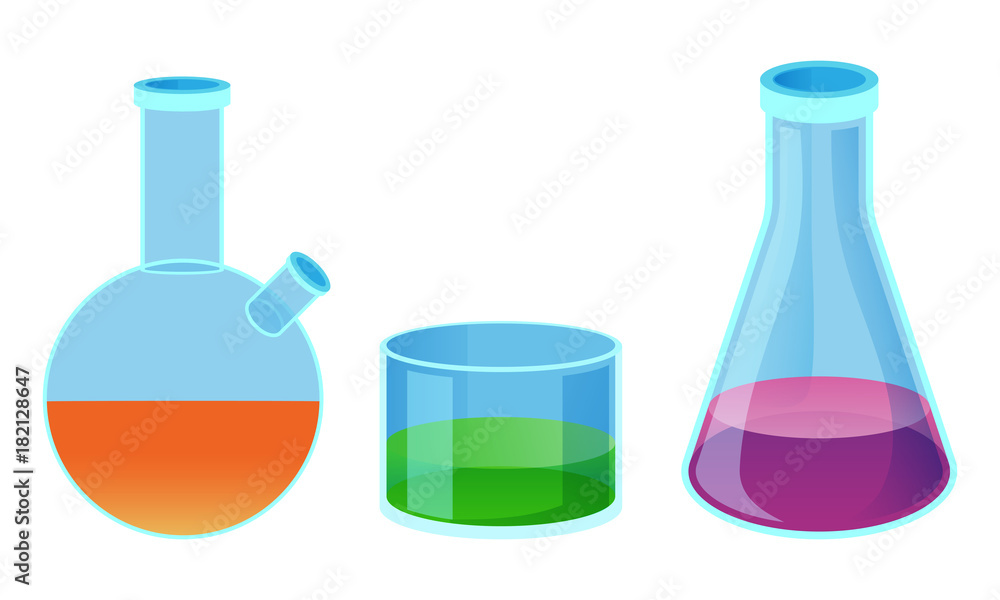 Chemical Flasks of Different Shape Isolated Vector Chemical Flasks of Different Shape Isolated Vector