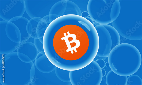 Bitcoin In A Bubble Concept 