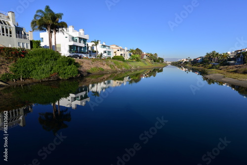 Homes at the Venice canals at Venice Beach, Los Angeles