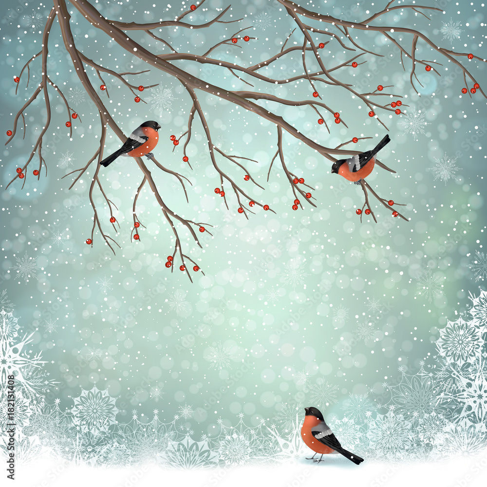 Naklejka premium Vector Winter Landscape