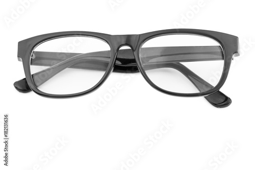 vintage black glasses isolated on white