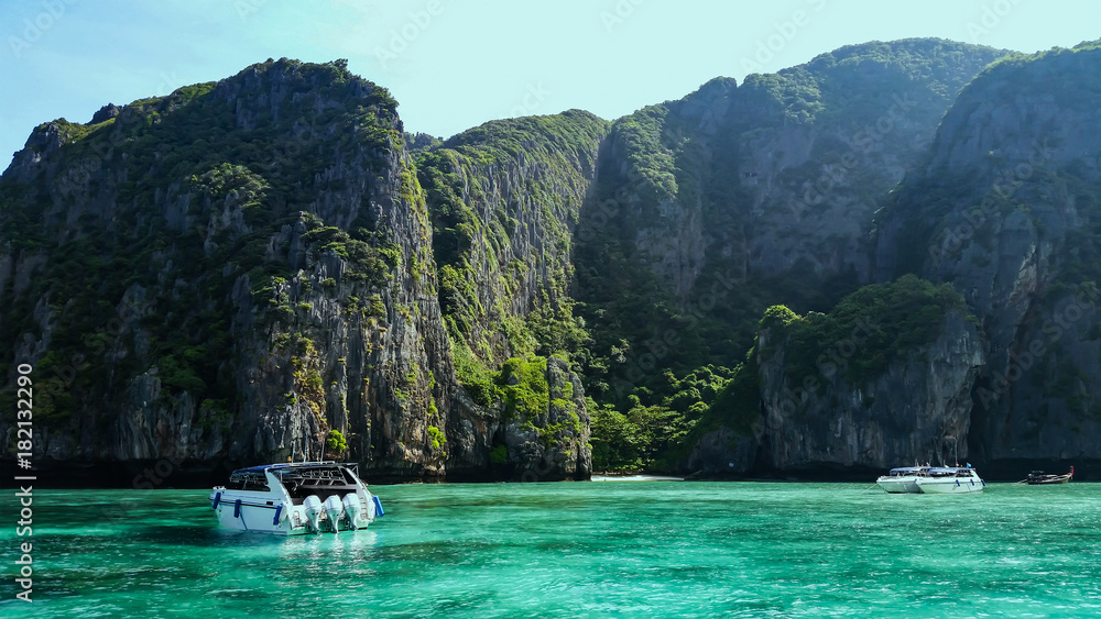 Phi Phi Island Phuket Thailand Ocean Sunny Day Phi Phi Island Phuket Thailand Ocean Sunny Day
