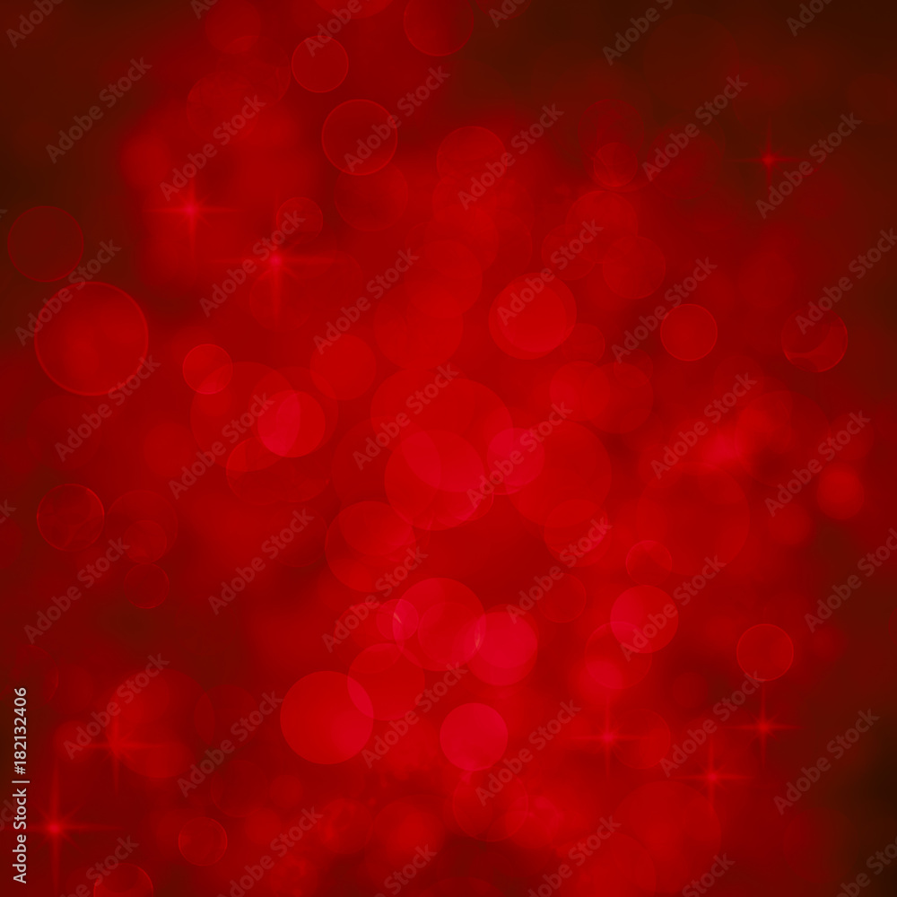 Red Abstract Bokeh Background with Glitter and Sparkle