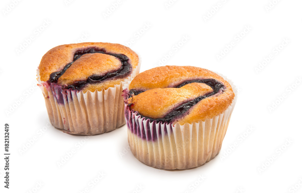 muffin with jam isolated muffin with jam isolated