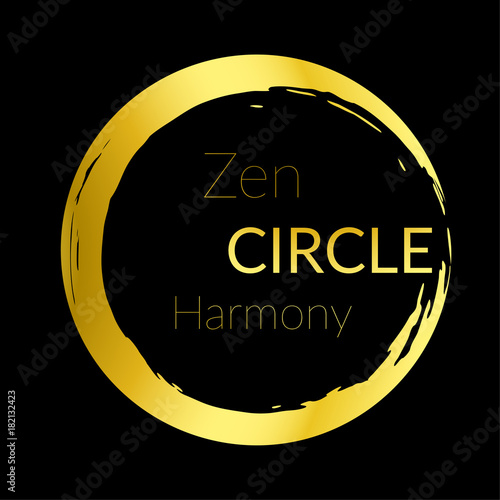 Golden abstract beautiful zen circle design