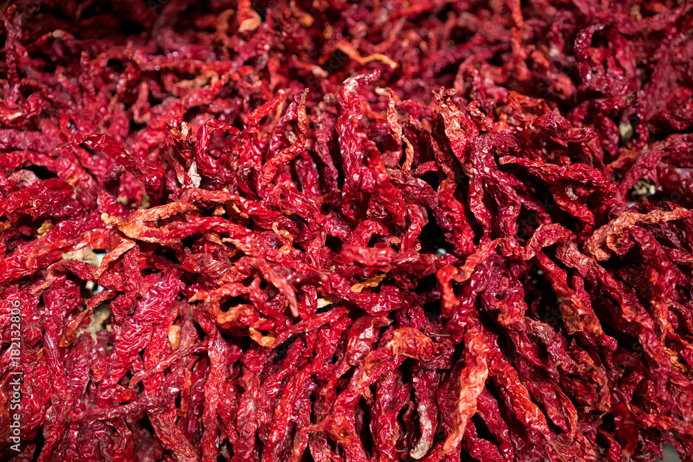 Fototapeta premium Dried red chili peppers