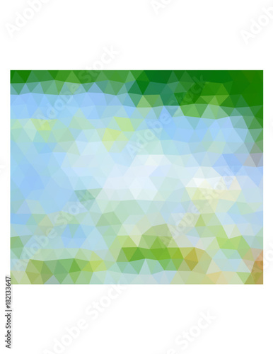 Multicolor blue and green triangles.