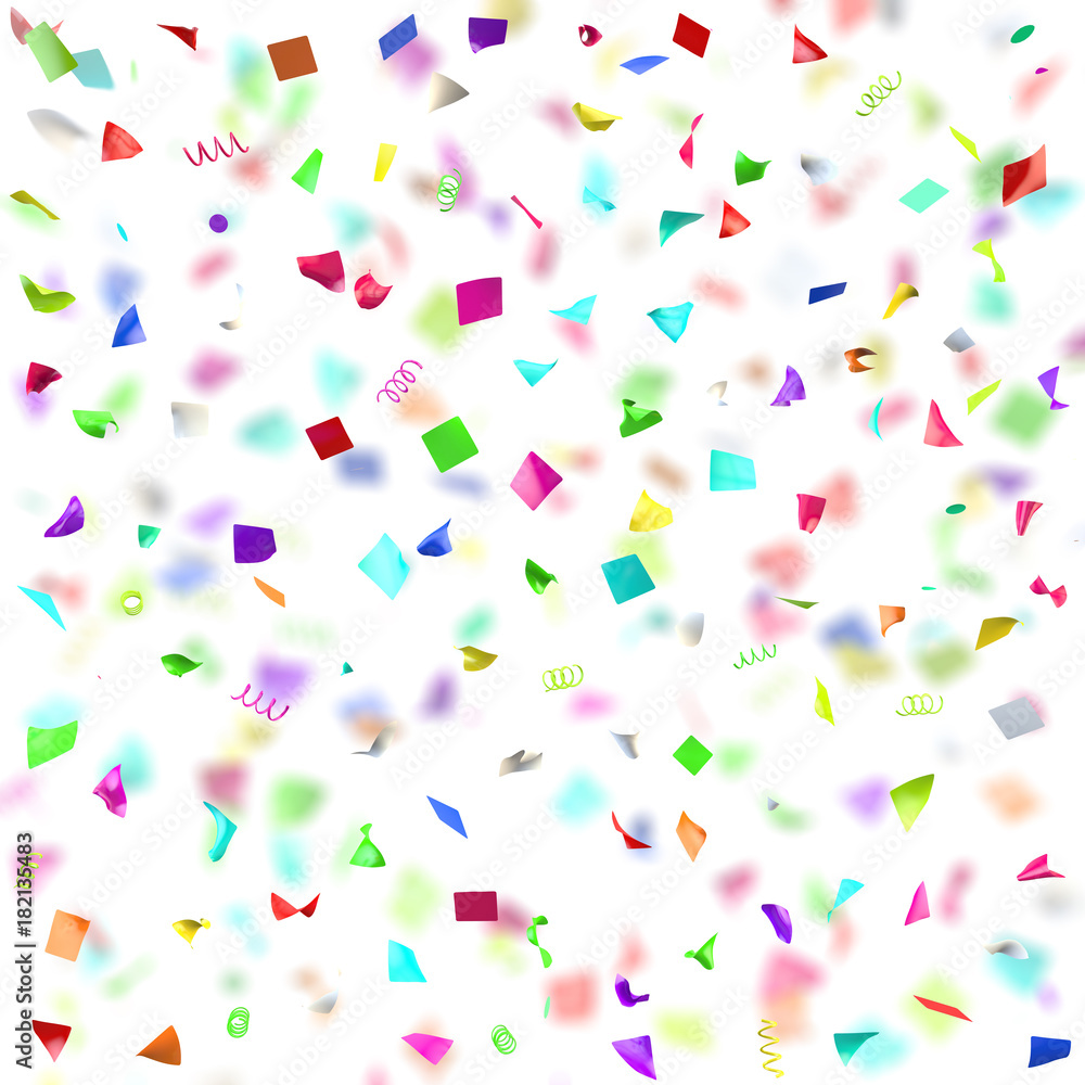 Colored paper in flight isolated on a white background Colored paper in flight isolated on a white background