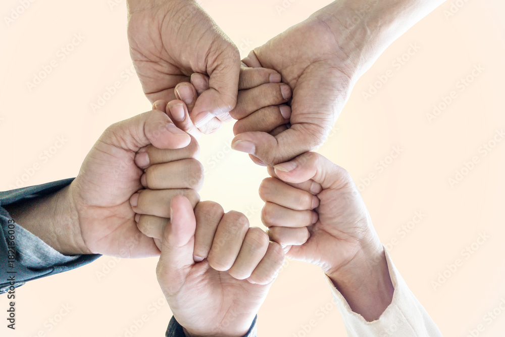 Fototapeta premium Friendship business group with hands together.