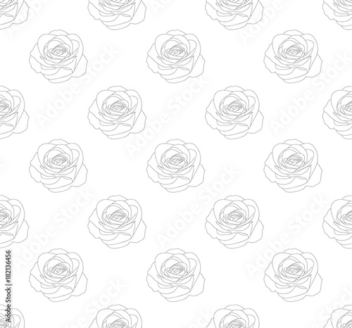 Rose Seamless on White Back...