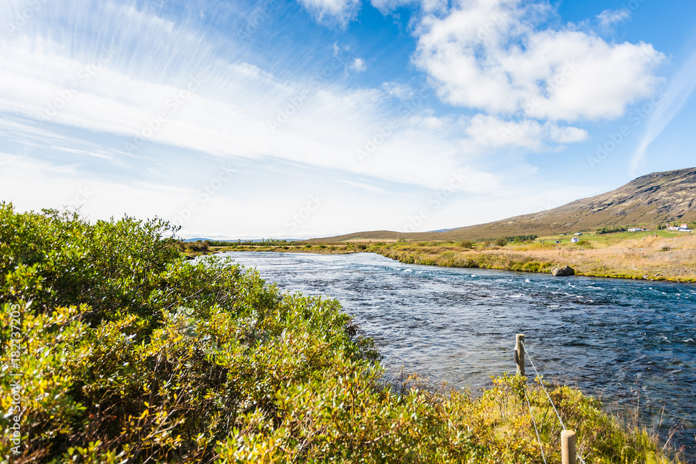 Fototapeta premium riverbed of Bruara River in Iceland in september