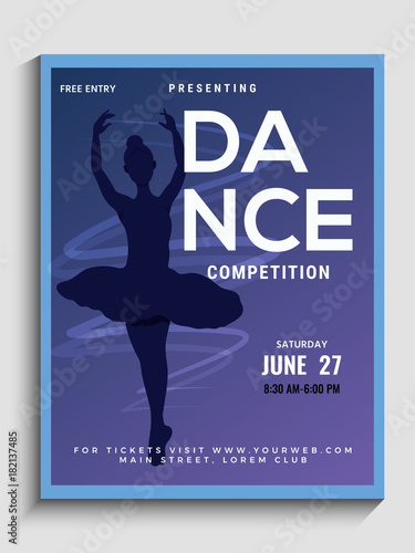 Dance auditions flyer or poster design.