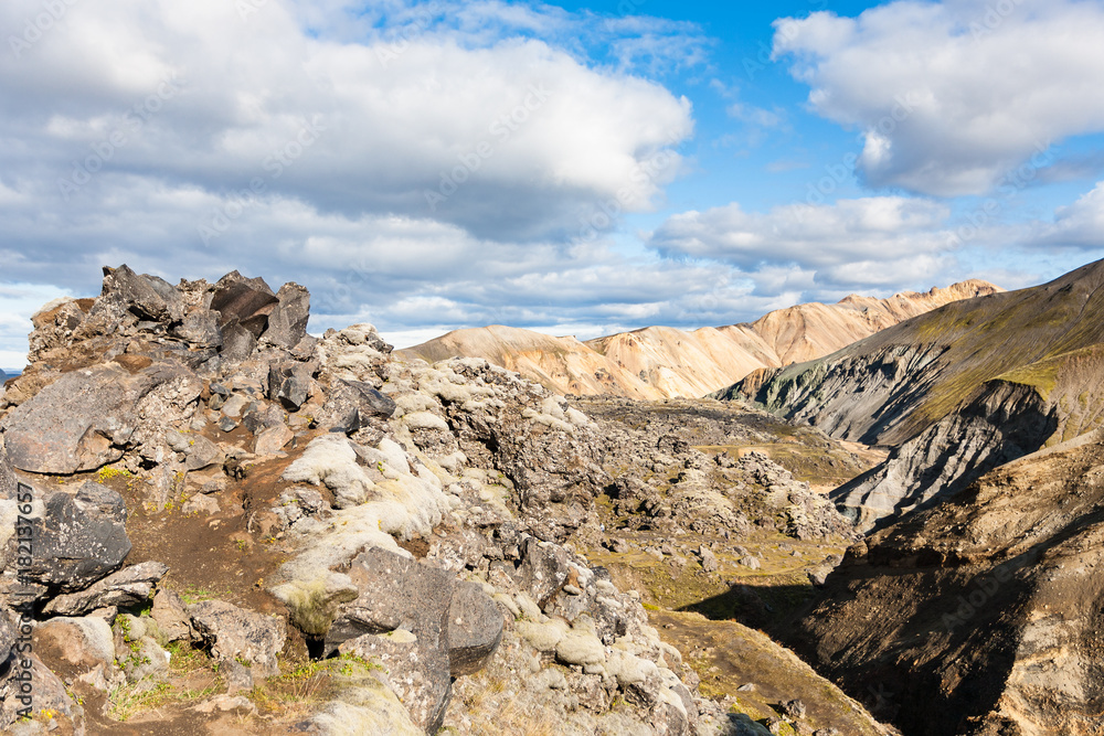 gorge in Landmannalaugar area in Iceland