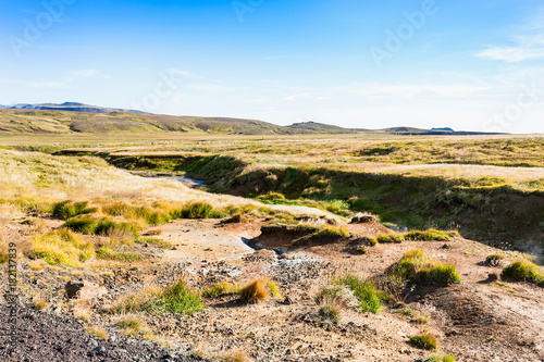 icelandic landscape near geothermal area Krysuvik