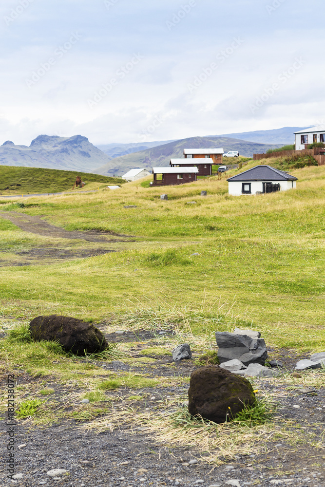 country houses in Vik I Myrdal village in Iceland