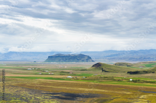 view of Solheimafjara volcanic coast in Iceland